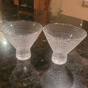 TWO Bubble martini glasses